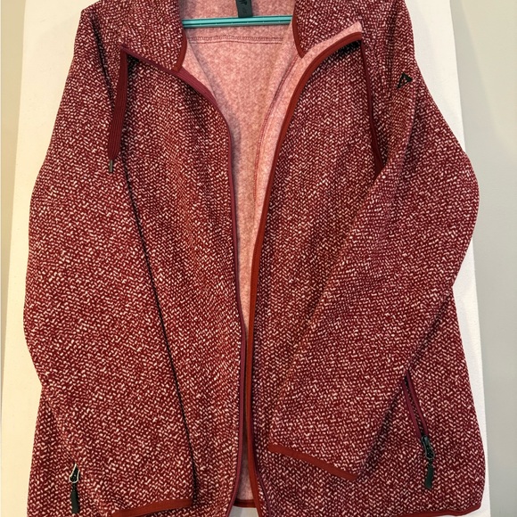 Red and White Zip-Up Jacket - Picture 1 of 5